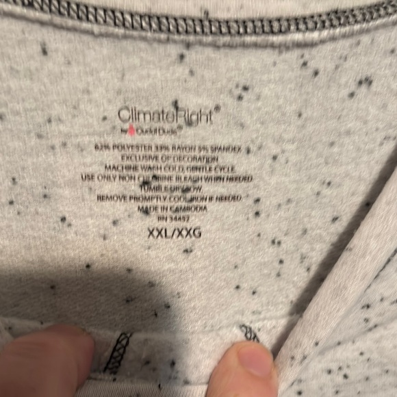 Cuddl Duds Gray Speckled Sweatshirt - Picture 2 of 7